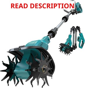Cordless Tiller Cultivator Compatible with Makita 18V Battery, Ecarke 450RPM Brushless Garden Rototiller,48 Steel Tines, 9 W 6.3 D,Foldable Soil Tilling Tool for Garden Lawn Landscaping (Tool Only)