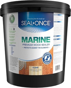 $316 Seal-Once Marine Waterproof Wood Sealer and Stain, Clear, 5 Gallon