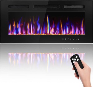 $226 36 Electric Fireplace Wall Mounted and Recessed 7501500w WRemote Control