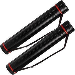 Eorbow 1 Pack Extendable Poster Tube, Round Black Telescoping Art Drafting Tube, Expand from 30.3 to 52, Plastic Blueprint Document Storage Holder Cases with Strap for Carrying Artworks Scrolls
