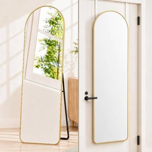 57x20 Full Length Mirror Floor Stand,Over the Door,Wall Mounted Gold