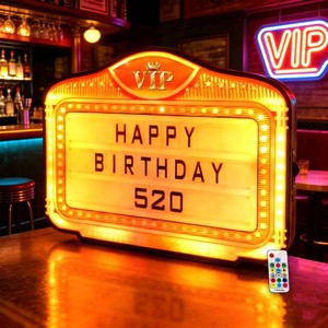 $290 Bottle Service Lights, Custom Wedding Sign with 4 Interchangeable Letter Sets & 1 Numbers Set, LED Handheld Marquee Sign for Birthdays, Bachelorette & Club Nights & Party Photos(VIP)