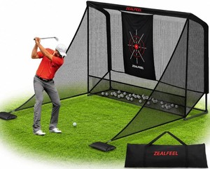 $240 ZEALFEEL Golf Net, 10x78x8FT,Side Barriers & Auto-Ball Return for Backyard