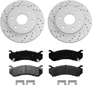 $126 12inch(305mm) Front Brake Disc Rotors & Ceramic Brake Pads Kit Fit for Chevy Silverado 1500, GMC Sierra 1500 1999-2006, Tahoe, Suburban 1500, Avalanche 1500, Yukon 2000, Safari, Ca-dillac Escalade