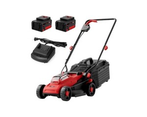 $200 MZK Lightweight 13in Yard Grass Cutter, 20V Battery Powered Brushless Lawn Mower for Home Garden20V 13-Inch Electric Lawn Mower, Compact Brushless Mower  red 