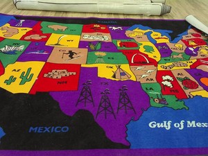 DISCOVER AMERICA MAP CLASSROOM RUG