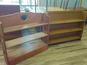 2 VINTAGE WOODEN SHELVES
