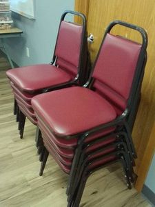 10 NICE RED AND BLACK CHAIRS