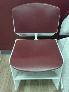 12 RED AND WHITE CHAIRS