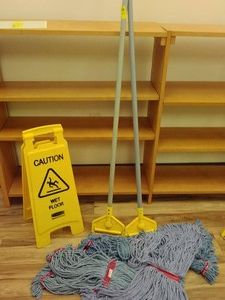 WET FLOOR SIGN - MOP HANDLES AND MOP REPLACEMENTS
