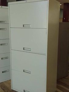 4 TEIR METAL STORAGE CABINET WITH FLIP UP DOORS