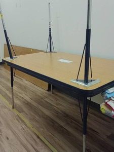 2 HEIGHT ADJUSTABLE TABLES