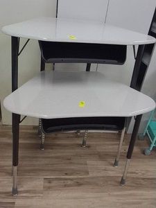 2 HEIGHT ADJUSTABLE DESKS