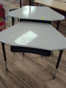 2 HEIGHT ADJUSTABLE DESKS