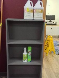 3 TIER SHELF WITH CLEANING SUPPLIES