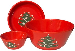 FR - Three Waechtersbach Christmas Tree Serving Bowls
