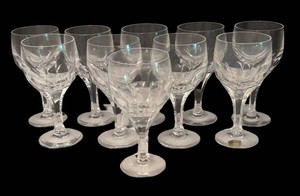 FR - Set of 10 Vintage Atlantis Crystal Wine Glasses