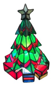 FR - Stained Glass Style Christmas Tree Lamp