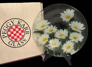 FR - Peggy Karr Daisy Floral Fused Glass Bowl