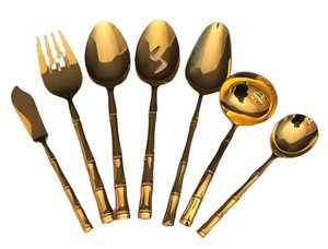 K - Vintage Supreme Cutlery Gold-Tone Serving Utensils