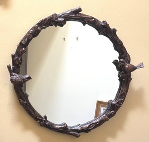E - Uttermost Branch & Bird Framed Decorative Wall Mirror