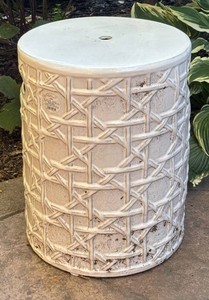 BY - White Ceramic Outdoor Accent Table  Garden Stool