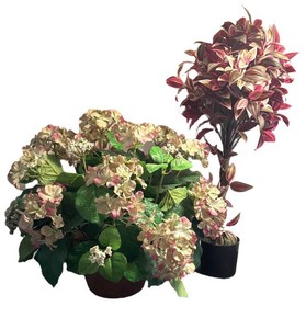 SR - Two Faux Floral & Greenery Arrangements