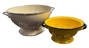 LR - Two Enameled Strainers