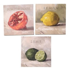 LR - Pomegranate, Lemon & Lime Fruit Prints by Darren Gygi