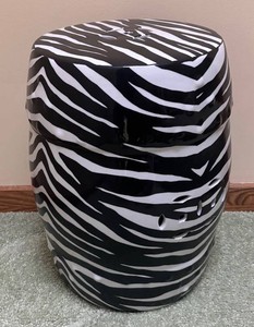 ULR - Zebra Print Garden Stool  Accent Table