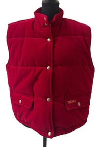 UC1 - Vintage Tecnica Quilted Snap-Front Red Puffer Vest Size XL