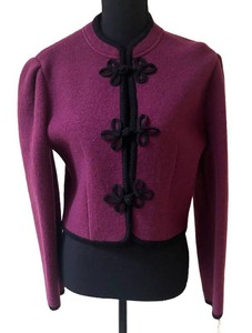 UC1 - Vintage SKYR Sportswear 100% Wool Burgundy Jacket Size 10, NWT