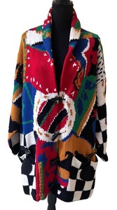 UC1 - VTG Martha Abraham Art To Wear Chunky Knit Cardigan Sweater Toggle Small Oversized 80s 90s