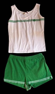 ULR - Vintage 1970s Loomtags Tennis White Tank and Shorts Set