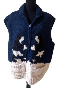 UC1 - Vintage Fron Enterprises Virgin Wool Handknit Sweater Vest