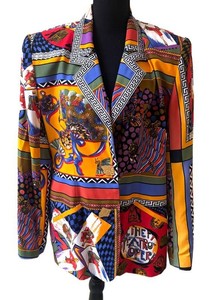 UC1 - Vintage 1980s Casien Swinger Baroque Print Patchwork Blazer - Size L