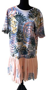 UC1 - Vintage 90s V.C. Torias Hand Painted Wearable Art Dress - Drop Waist Abstract Print - OS