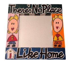 DR - Vintage Decorative Painted Wall Mirror - Theres No Place Like Home