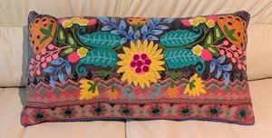 K - Embroidered Accent Pillow - Karma Living Floral Velvet