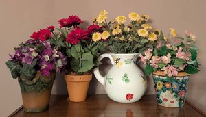 DR - Artificial Flower Arrangements - Faux Floral Decor (Lot of 4)