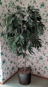 MB - Faux Plant - 6-Foot Artificial Foliage in Metal Planter