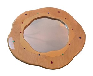 UL - Wood Wall Mirror - Decorative Organic Frame 36 Diameter