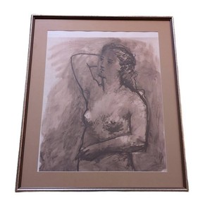 UB - Framed Art Print - Pablo Picasso Nude - Half Length