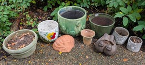FY - Assorted Planters - Ceramic, Terracotta & Sculptural Group (Lot of 8)