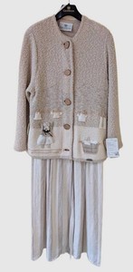 UB - Vintage Giesswein Austria Boiled Wool Knit Jacket & Pleated Dress Set - Size 38 New with Tags