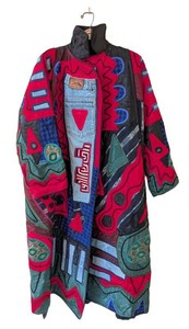 UB - Vintage 80s La Coleccin Judith Roberts Wearable Art Patchwork Long Coat Kimono Rare Vintage Judith Roberts La Coleccin Wearable Art Patchwork Coat