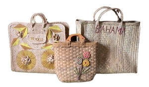 UB - Woven Tote Bags - Bahamas, Mexico & Floral Designs (Lot of 3)