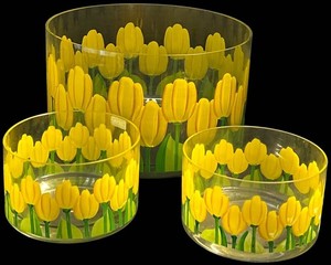 LR - Glass Flower Bowl Set - Colony Tulip 3-Piece