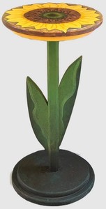 SR - Sunflower Plant Stand - Painted Pedestal Table