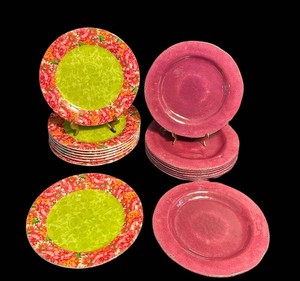 K - Plastic Plates - Floral Melamine Mixed Lot